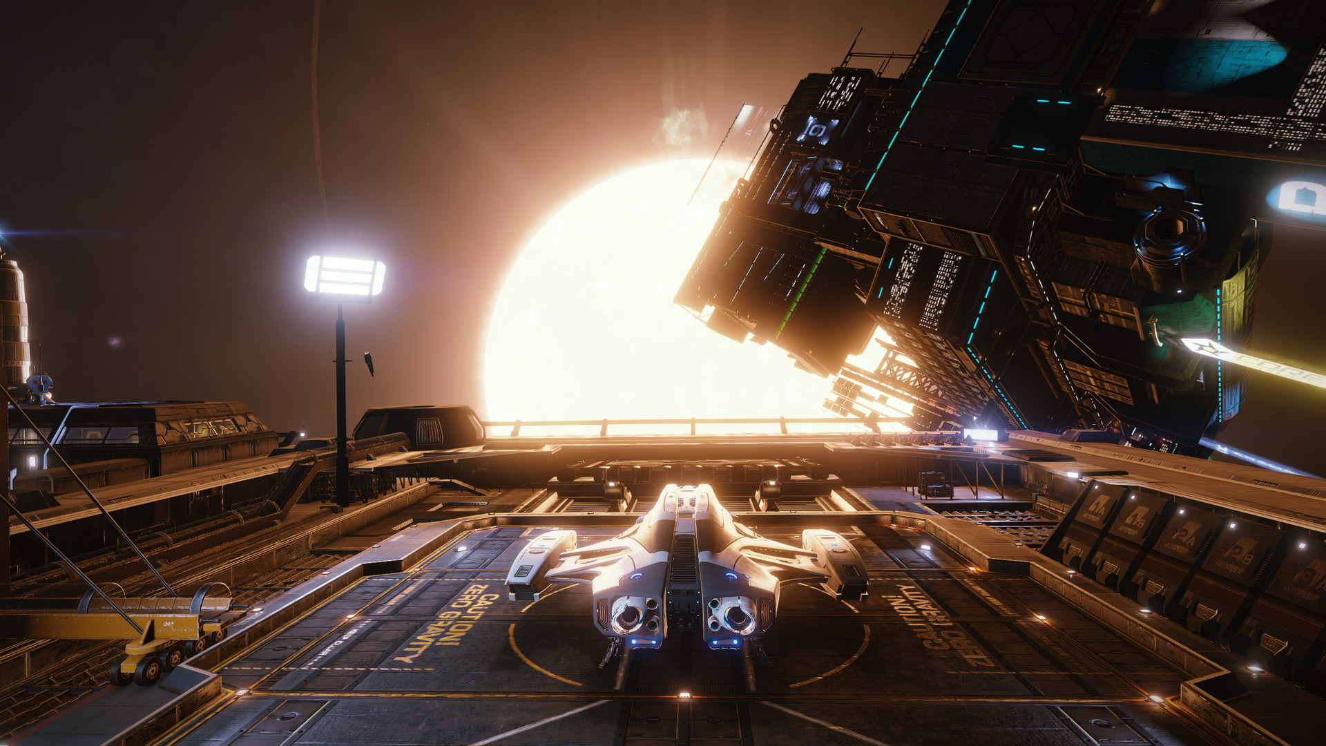 View of the Sun from a landing pad, by CMDR Marx
