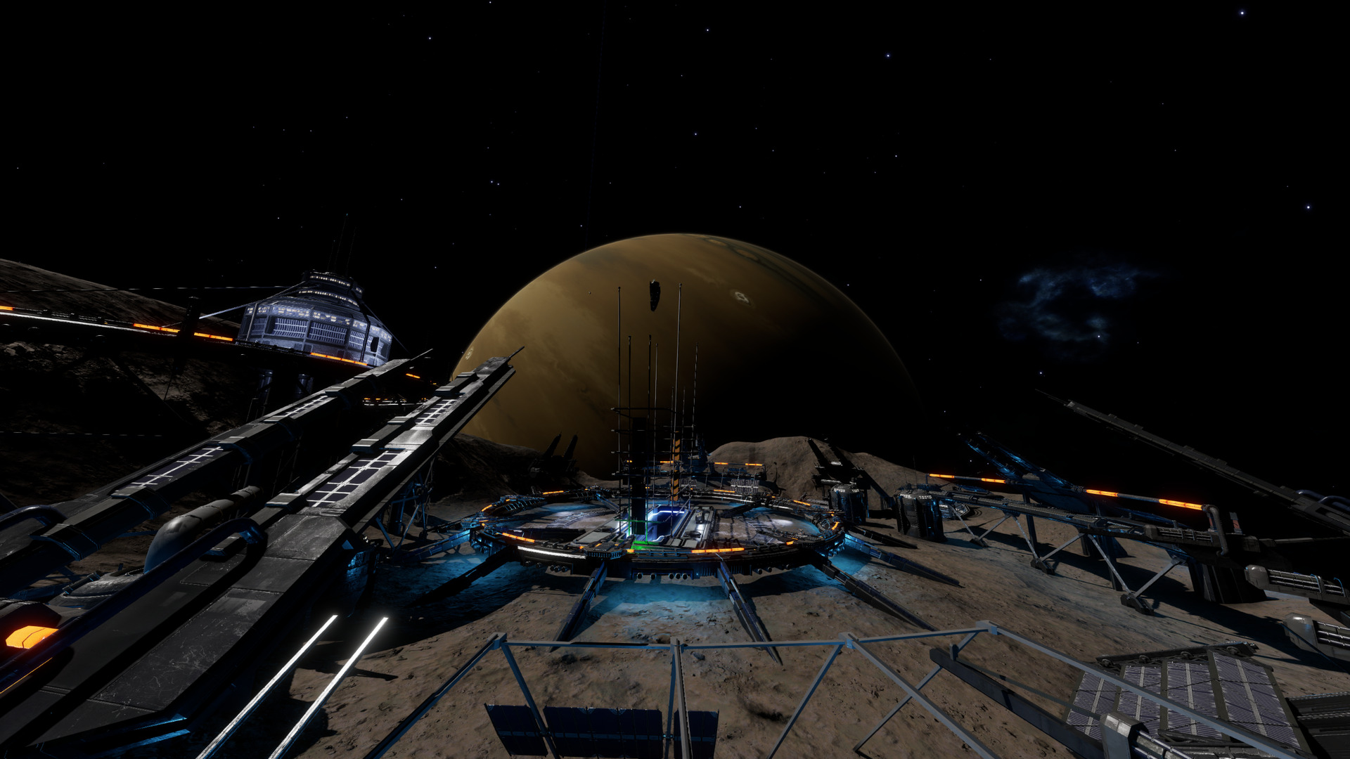 Gas giant in the background