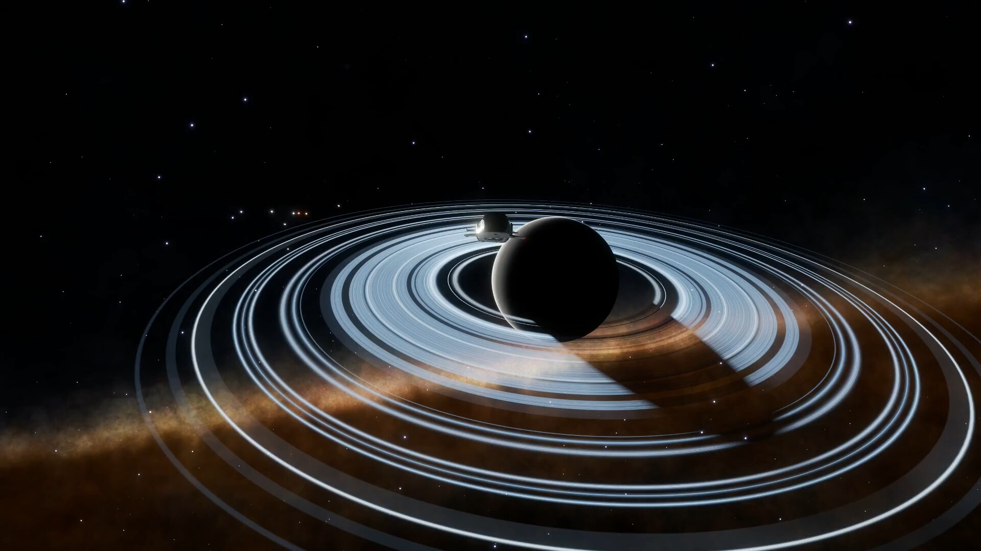 Water Giant with spectacular icy rings