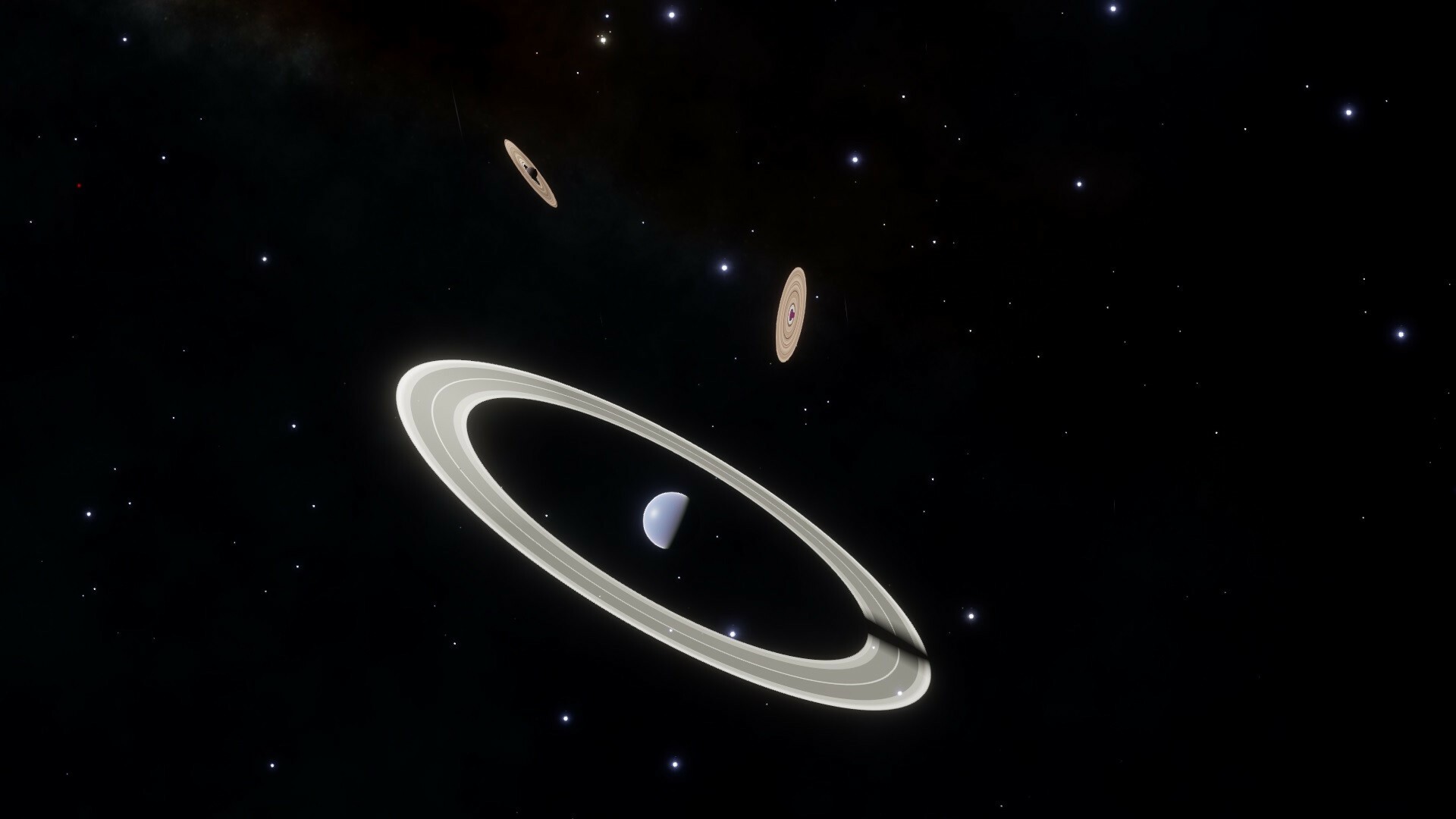 View of all three bodies